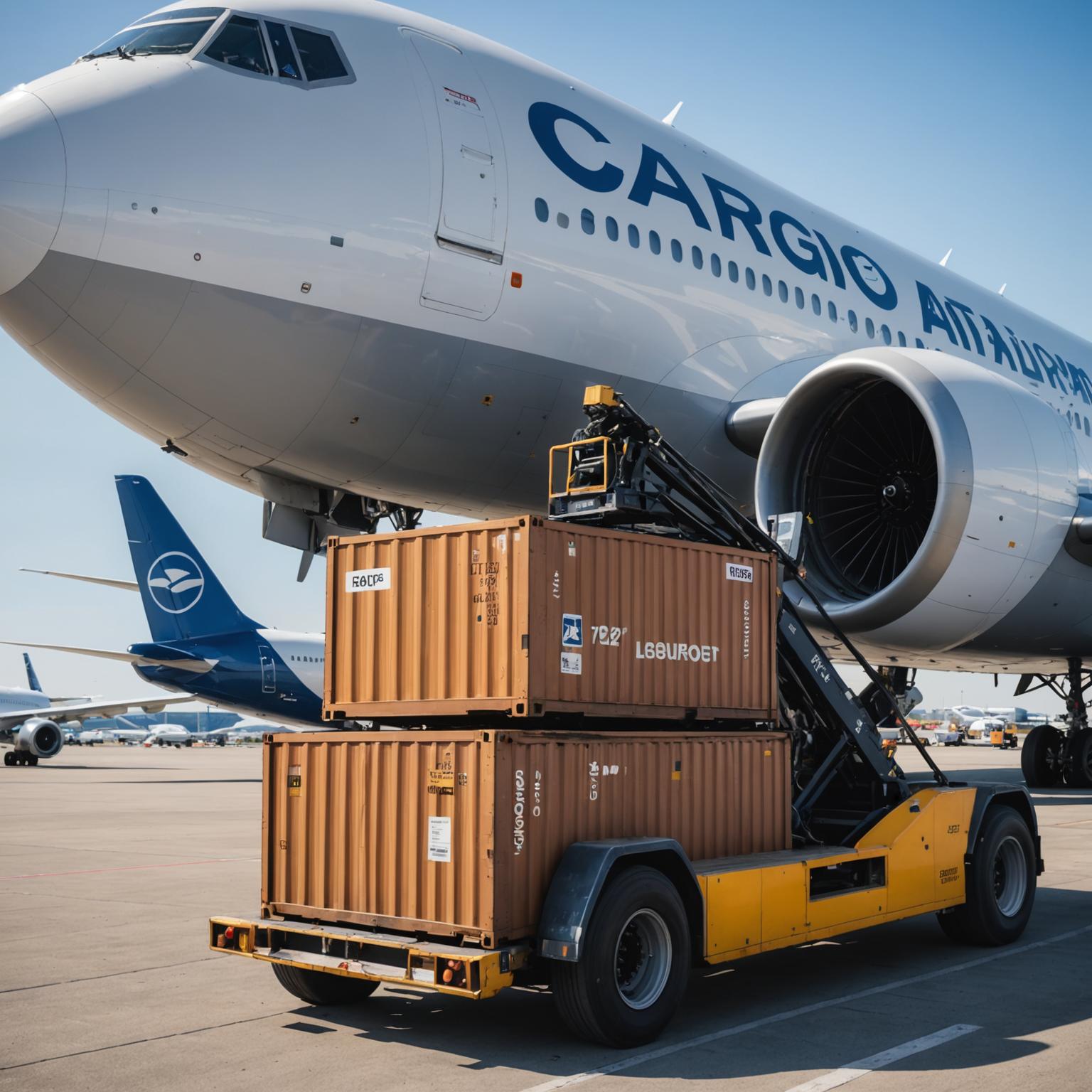 Air freight cargo being loaded onto an aircraft
