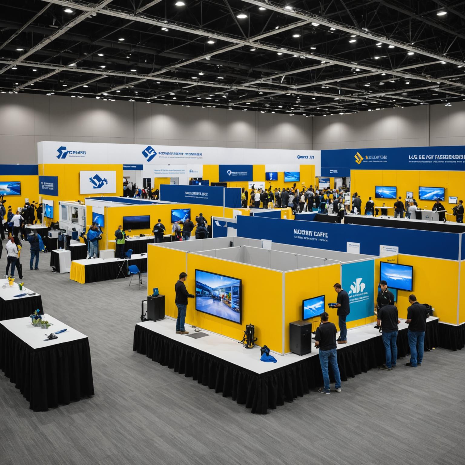 Trade exhibition setup and logistics