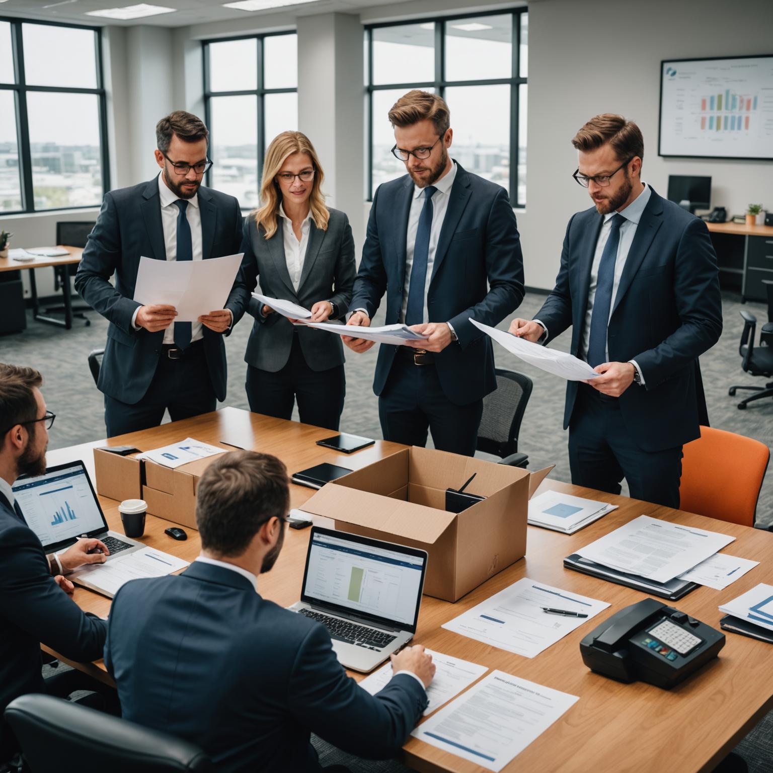 Logistics professionals coordinating shipments